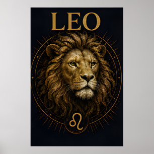 Poster Signe du zodiaque Lion Céleste Symbole d'Astrologi