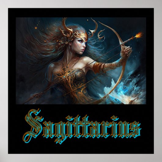 Poster Signe du zodiaque Sagittaire (Devant)