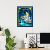 Poster Signe du zodiaque Verseau sous un ciel étoilé (Bureau à domicile)