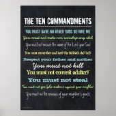Poster Signe élégant moderne dix commandements (Devant)