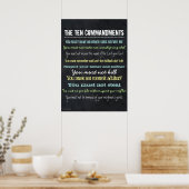 Poster Signe élégant moderne dix commandements (Cuisine)