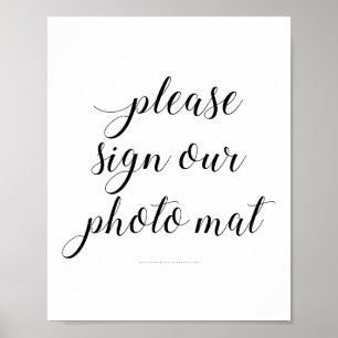 Poster Signe Élégant Notre Signe Mariage Photo Mat