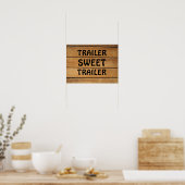 POSTER SIGNE EN BOIS RUSTIQUE DU TRAILER SUCRÉ (Cuisine)
