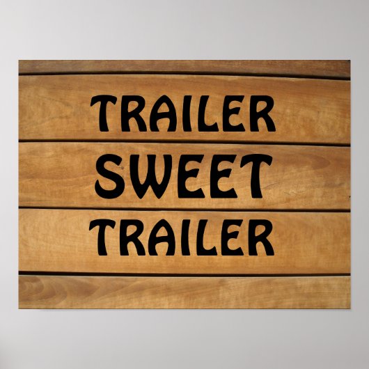 POSTER SIGNE EN BOIS RUSTIQUE DU TRAILER SUCRÉ (Devant)