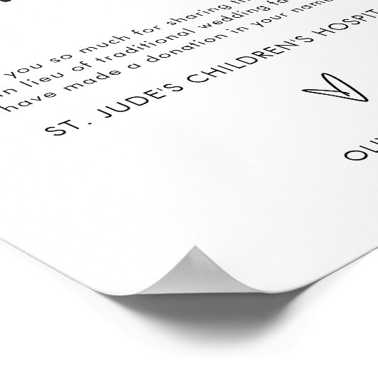 Poster Signe en remplacement de Faveurs, Signe Mariage mi (Coin)