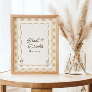 Poster SIGNE En vichy Baby shower Goose Aliments & Boisso