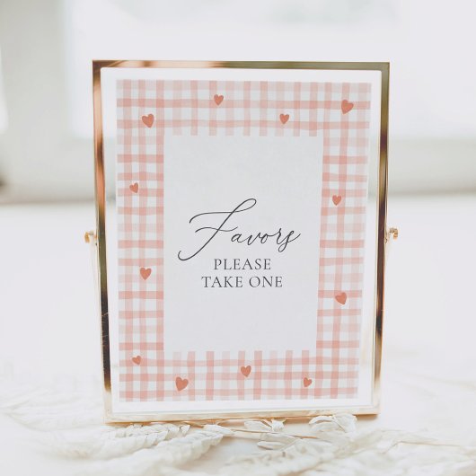 Poster SIGNE En vichy Baby shower Little Sweetheart Faveu