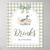 Poster SIGNE En vichy Baby shower Mallard Duck Boissons (Devant)