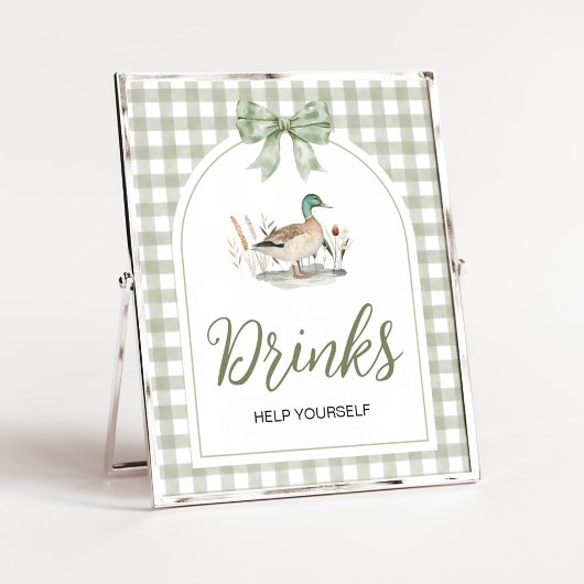 Poster SIGNE En vichy Baby shower Mallard Duck Boissons
