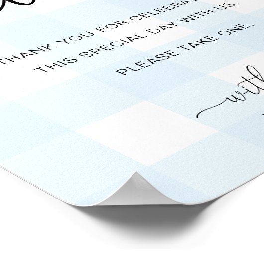 Poster SIGNE En vichy Bleu Faveurs (Coin)