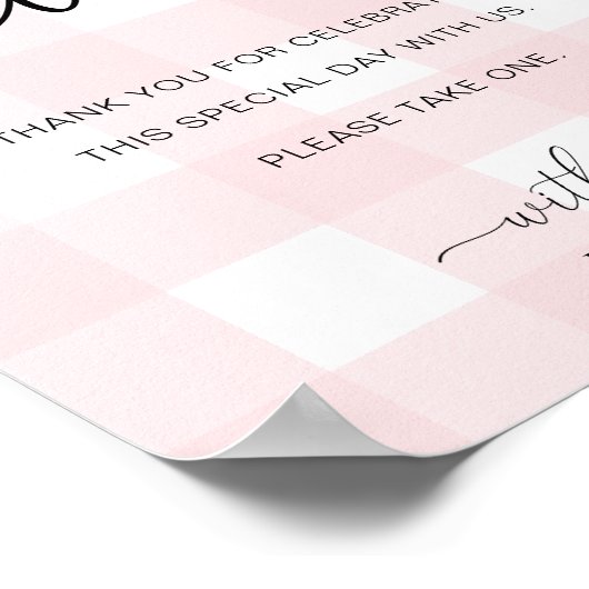 Poster SIGNE En vichy Favoris rose (Coin)