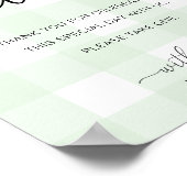 Poster Signe En vichy vert de la menthe (Coin)