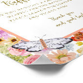 Poster Signe été luxe floral fleurie 8x10 rabat-couche (Coin)