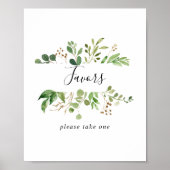 Poster Signe Eucalyptus Simple Brown Faveurs florales (Devant)
