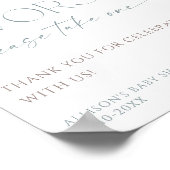 Poster Signe favori boho bleu poussiéreux fleur sauvage (Coin)