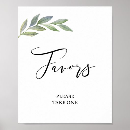 Poster Signe Favori Feuille d'Olivier Verdure Mariage (Devant)