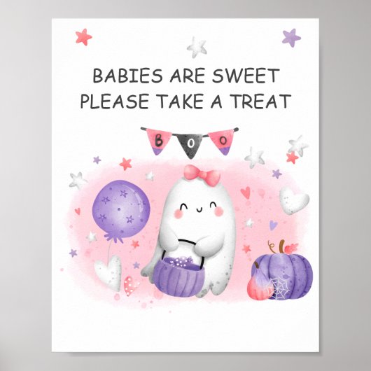 Poster SIGNE FEMME Baby shower Halloween Favoriser (Devant)