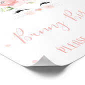 Poster Signe fête d'anniversaire rose Floral Lapin Visage (Coin)