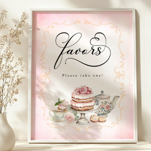 Poster Signe Fête des mariées Favoriser - Thème de Tea Pa