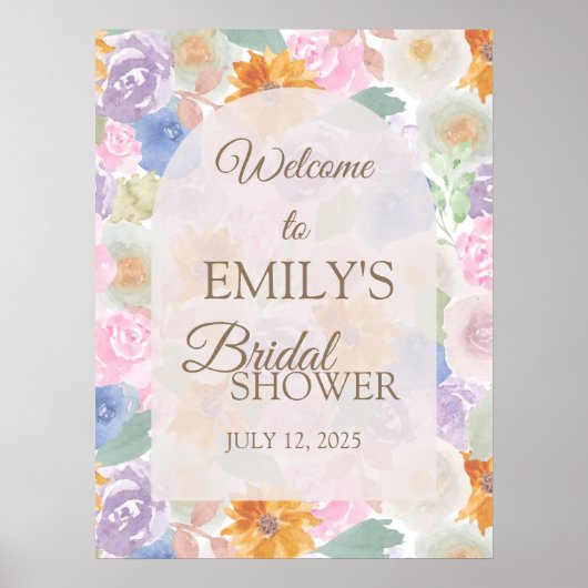 Poster SIGNE Fête des mariées ou Baby shower (Devant)