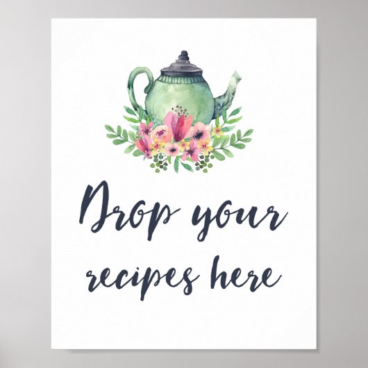 Poster Signe Fête des mariées Tea Party Recettes (Devant)