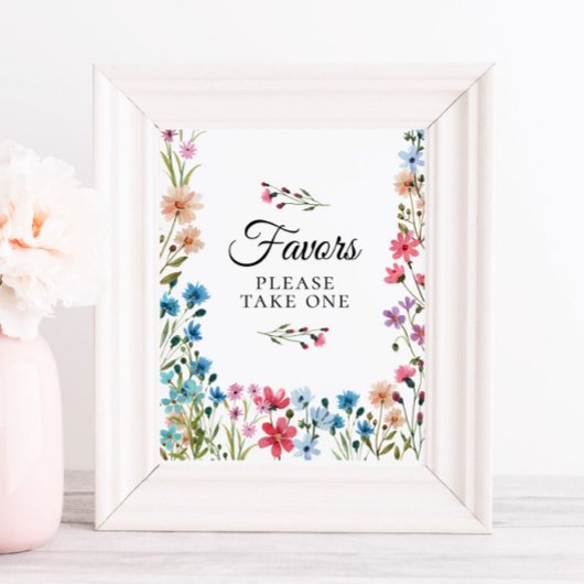 Poster SIGNE fleur sauvage Baby shower Faveurs