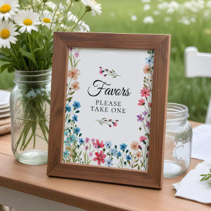 Poster SIGNE fleur sauvage Baby shower Faveurs