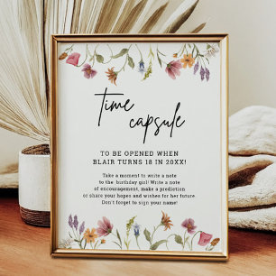 Poster Signe Fleur sauvage du printemps Heure de l'annive