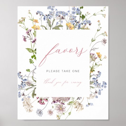 Poster SIGNE fleur sauvage Faveur Mariage Baby shower Flo (Devant)