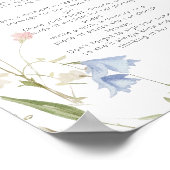 Poster Signe fleur sauvage fille 1er anniversaire heure C (Coin)