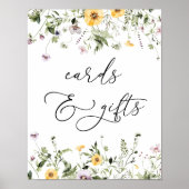 Poster Signe Fleur sauvage jaune délicat Cartes et cadeau (Devant)