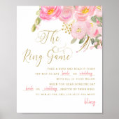 Poster Signe Floral rose or Calligraphie Bague (Devant)