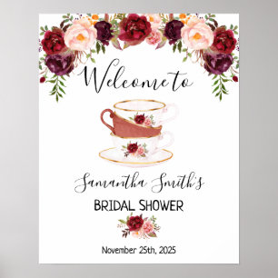 Poster Signe floral thé de bienvenue pour la mariée marsa