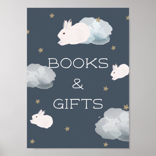 Poster Signe Flying Bunny Baby showers Livres & Cadeaux (Devant)
