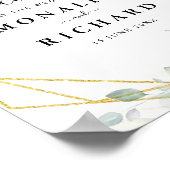 Poster signe géométrique or blanc floral mariage (Coin)