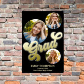 Poster Signe Gold Graduation Party Photo personnalisée