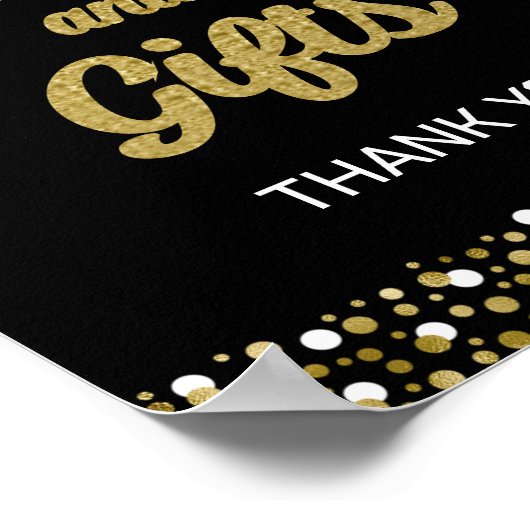 Poster Signe graduel Gold Foil Script Confetti Cartes et  (Coin)