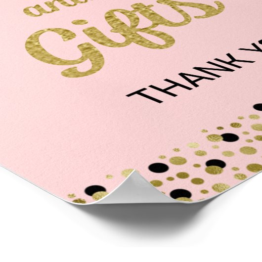 Poster Signe graduel Gold Foil Script Confetti Cartes et (Coin)