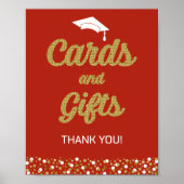 Poster Signe graduel Gold Foil Script Confetti Cartes et  (Devant)