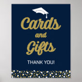 Poster Signe graduel Gold Foil Script Confetti Cartes et  (Devant)