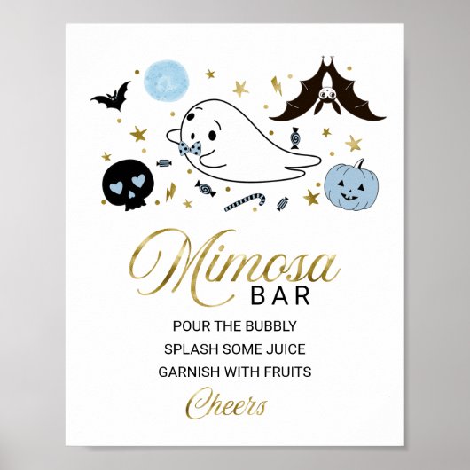 Poster SIGNE Halloween Boy Baby shower Mimosa Bar (Devant)