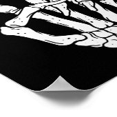 Poster Signe Halloween effrayant Squelette de paix main (Coin)