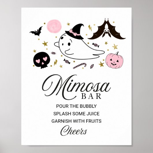 Poster SIGNE Halloween Girl Baby shower Mimosa Bar (Devant)