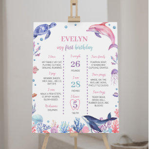 Poster SIGNE JALON D'ANNIVERSAIRE Dauphin De Mer