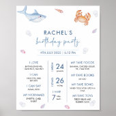 POSTER SIGNE JALON SOUS LA MER 1ER ANNIVERSAIRE DE FÊTE (Devant)