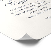 Poster Signe Kindly Monogram Mariage Livre d'invité Marin (Coin)