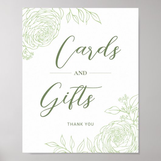 Poster Signe Ligne Ranunculus Art Cadeaux & Cartes (Devant)