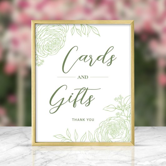 Poster Signe Ligne Ranunculus Art Cadeaux & Cartes