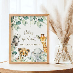 Poster Signe Little Wild One Safari Baby shower Faveurs