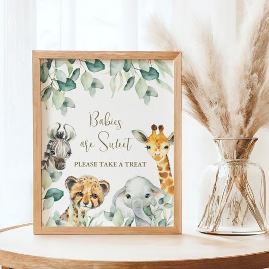 Poster Signe Little Wild One Safari Baby shower Faveurs